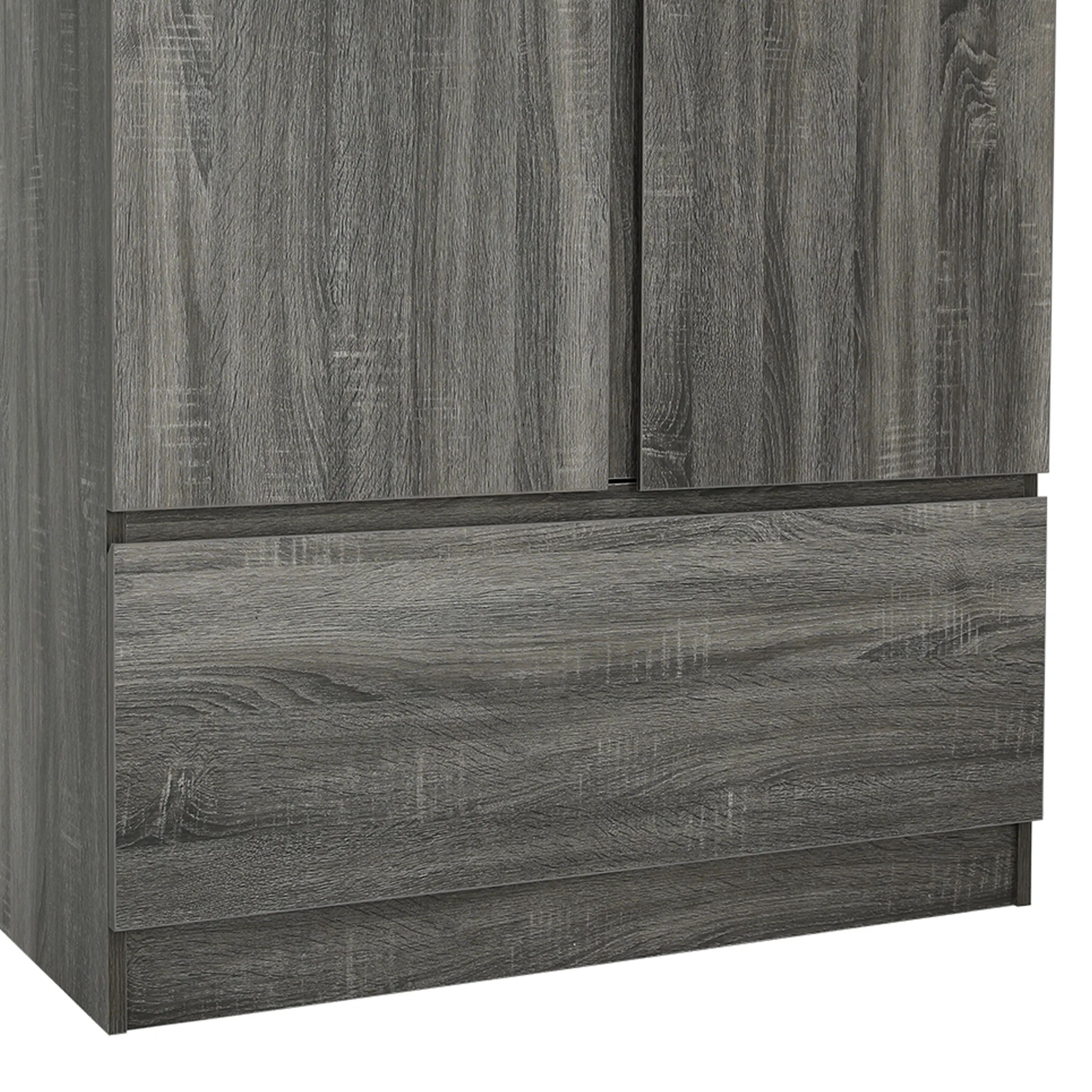 Firoh 2 Door Wardrobe with 1 Drawer - Grey Ash - 7