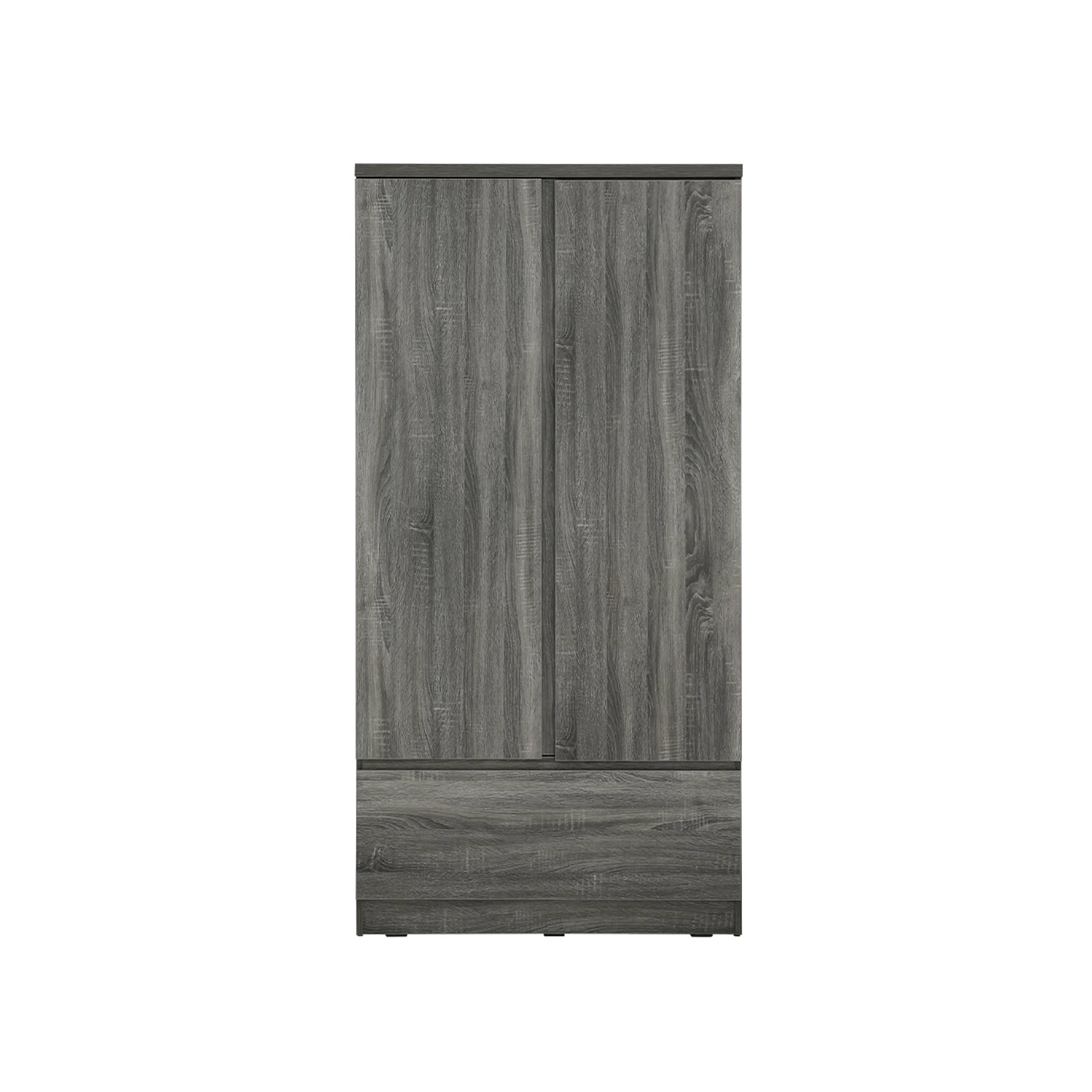 Firoh 2 Door Wardrobe with 1 Drawer - Grey Ash