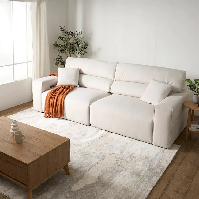 Forte Right Arm Power Sliding Extension Sofa Unit - Pearl River (Scratch Resistant) - 2