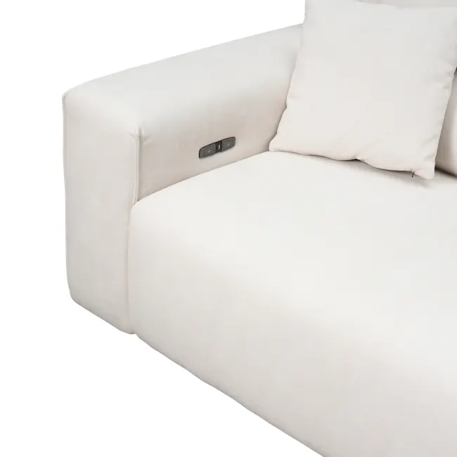 Forte Right Arm Power Sliding Extension Sofa Unit - Pearl River (Scratch Resistant) - 19