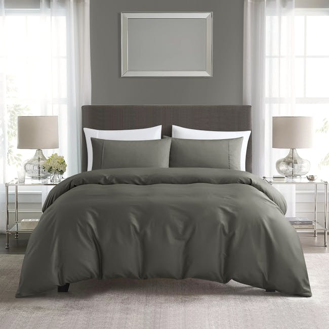 Pima Cotton Full Bedding Set - Charcoal - 6