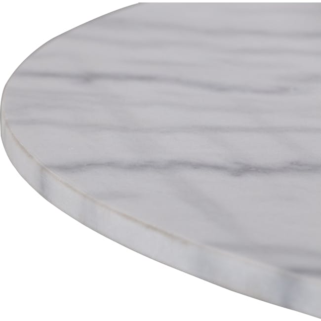 Marmor Marble Round Dining Table 1.1m - Matt Black, White - 3
