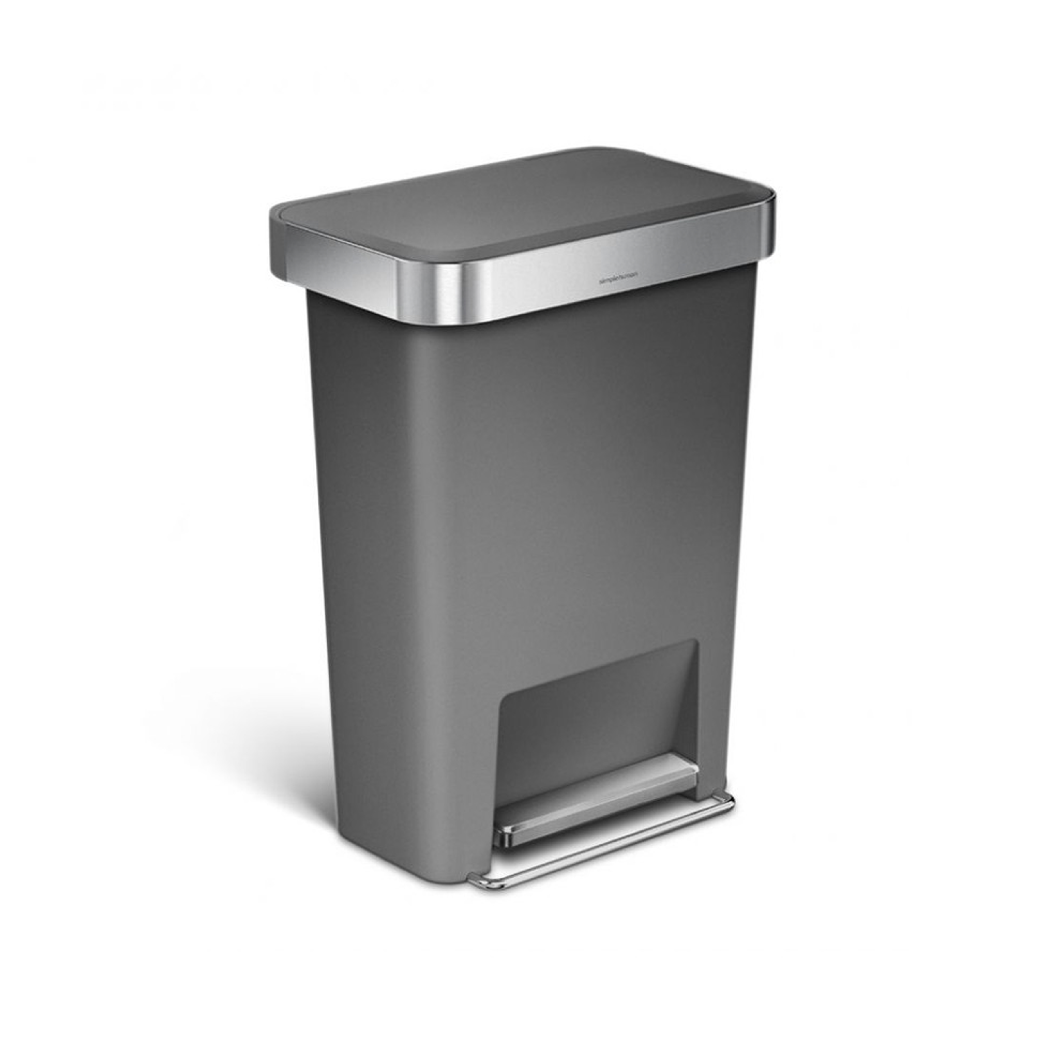 simplehuman Plastic Rectangular Step Can 45L - Grey