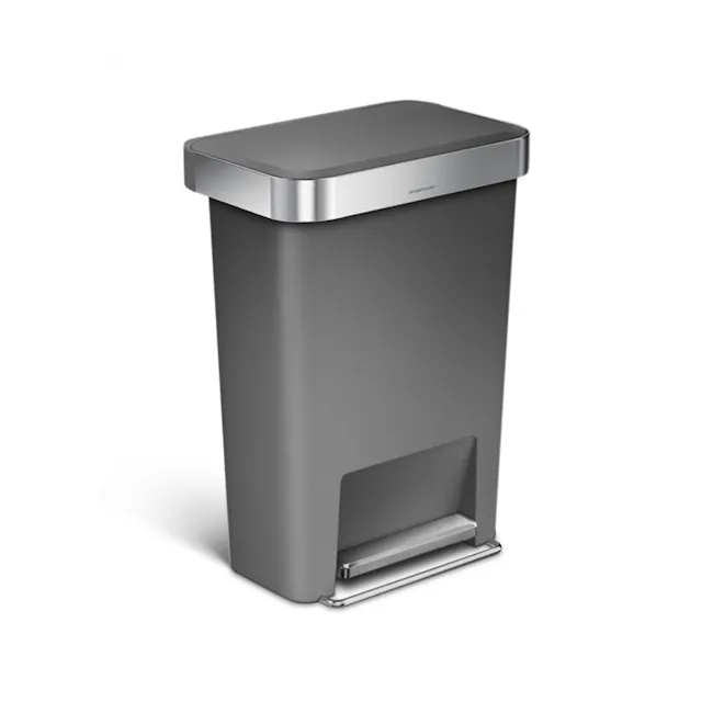 simplehuman Plastic Rectangular Step Can 45L - Grey - 1