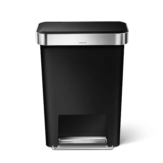 simplehuman Plastic Rectangular Step Can 45L - Grey - 3