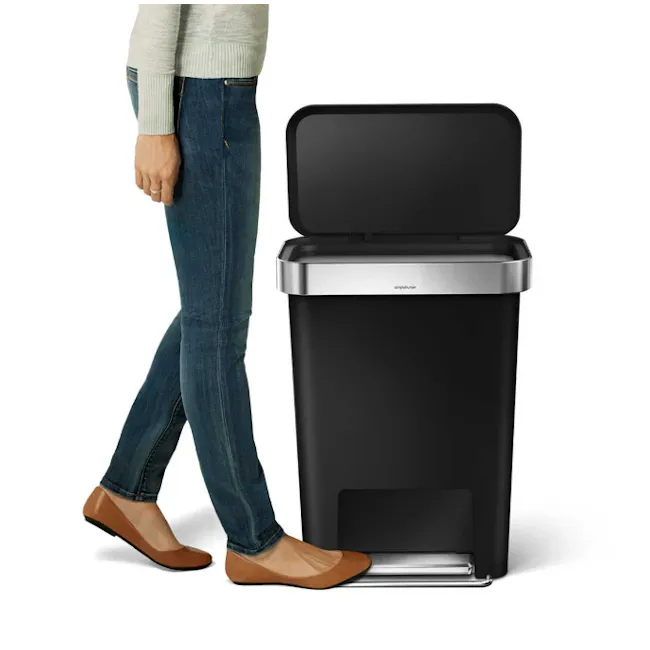 simplehuman Plastic Rectangular Step Can 45L - Grey - 4