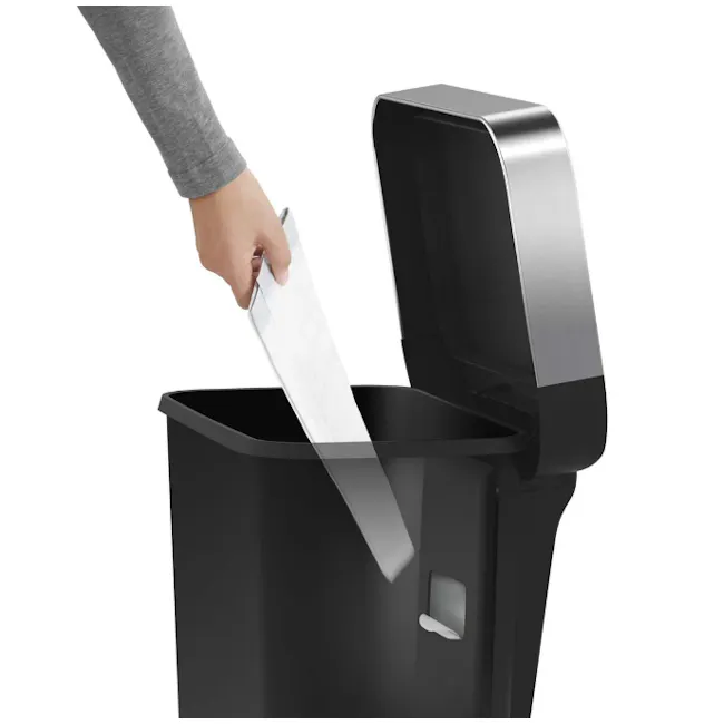 simplehuman Plastic Rectangular Step Can 45L - Grey - 5