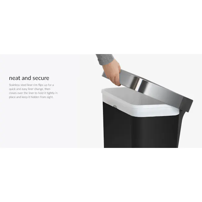 simplehuman Plastic Rectangular Step Can 45L - Grey - 6