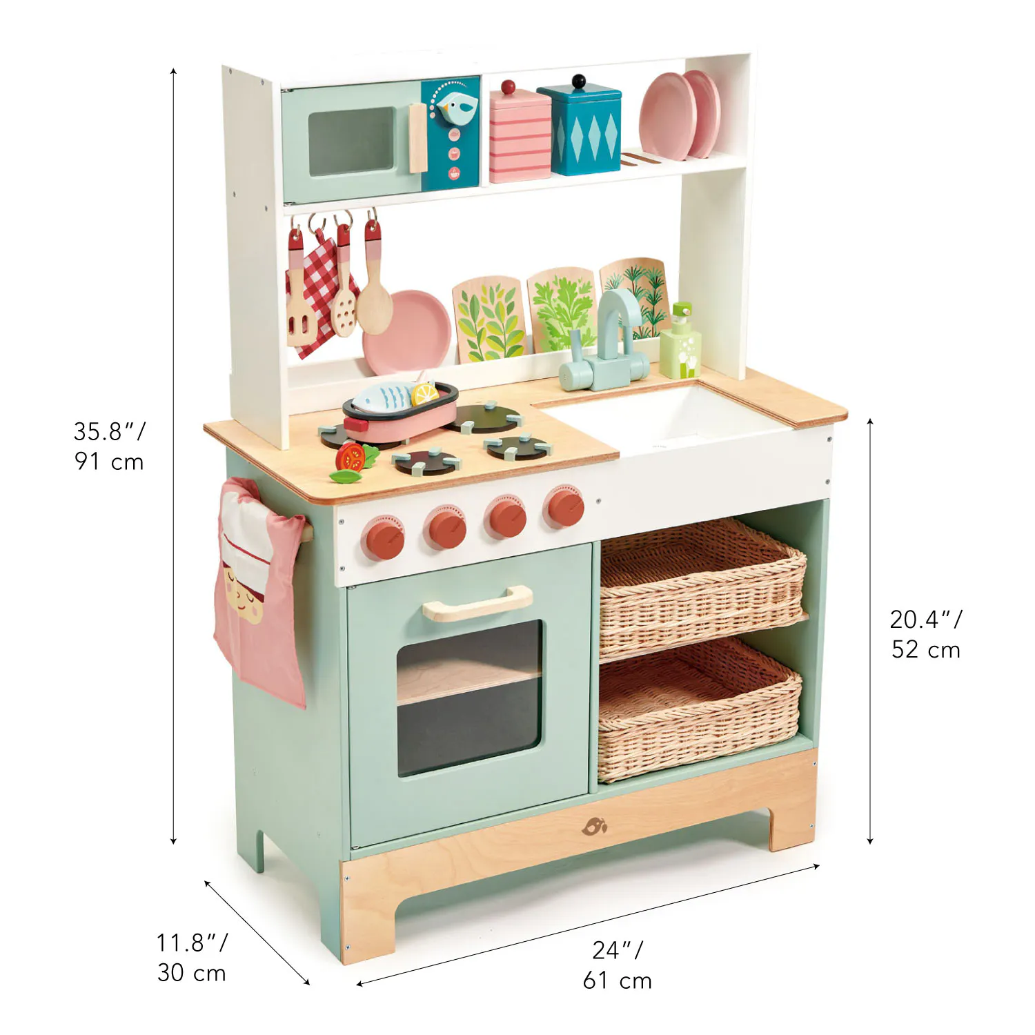 Tender Leaf Toy Kitchen - Mini Chef Kitchen Range - 10 - Children's kitchen playset, 8" x 91 cm, 4" x 52 cm, 8" x 30 cm, 24"