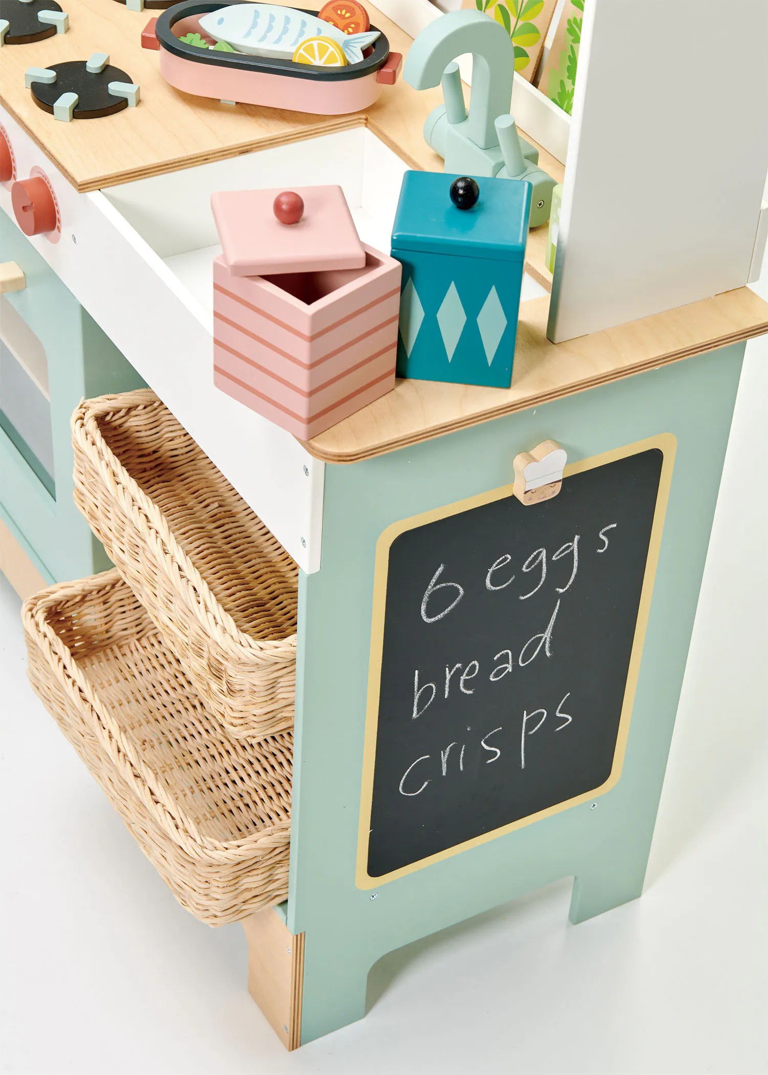 Tender Leaf Toy Kitchen - Mini Chef Kitchen Range - 9 - play kitchen toy set, colorful toy kitchen, wicker basket