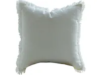 Scylla Fringe Cushion - White