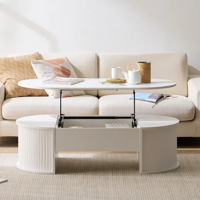 (As-is) Marche Lift-Up Storage Coffee Table 1.2m - White - 8 - 15