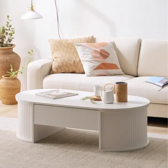 (As-is) Marche Lift-Up Storage Coffee Table 1.2m - White - 9 - 15