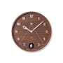 Pace M Size Wall Clock - Brown Wood - 0