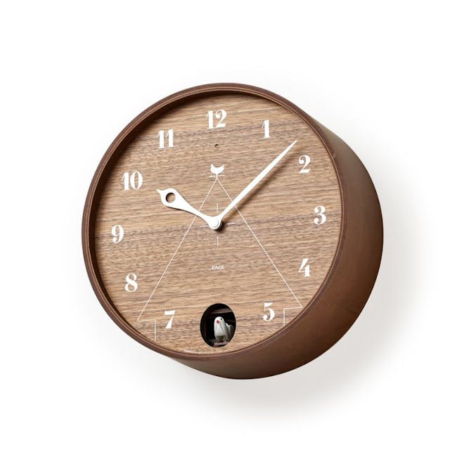 Pace M Size Wall Clock - Brown Wood - 5