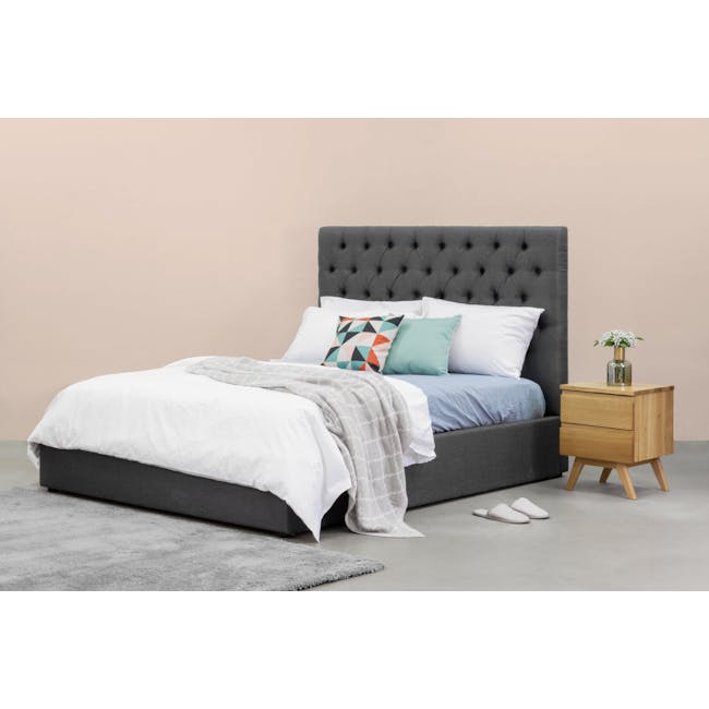 Isabelle King Storage Bed - Hailstorm (Fabric) - 3