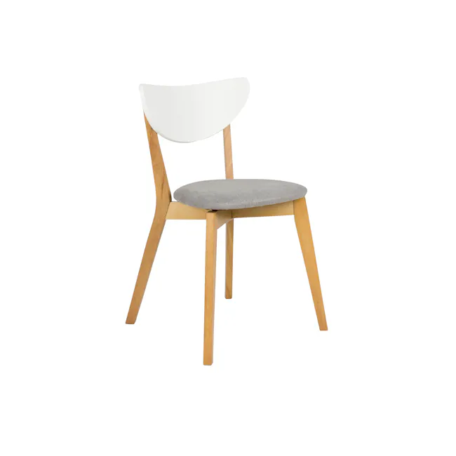 Harold Dining Table 1.5m in Natural, White with Harold Bench 1m and 2 Harold Dining Chairs in Dolphin Grey - 15 - Modern