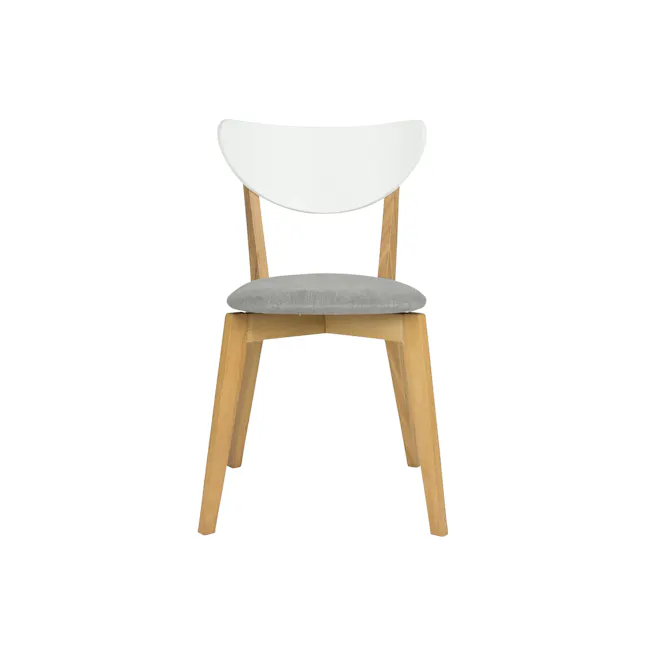 Harold Dining Table 1.5m in Natural, White with Harold Bench 1m and 2 Harold Dining Chairs in Dolphin Grey - 17 - Modern