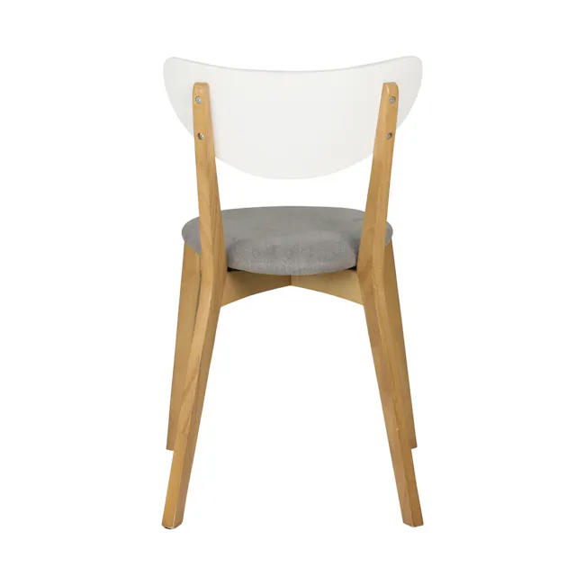 Harold Dining Table 1.5m in Natural, White with Harold Bench 1m and 2 Harold Dining Chairs in Dolphin Grey - 18 - Modern