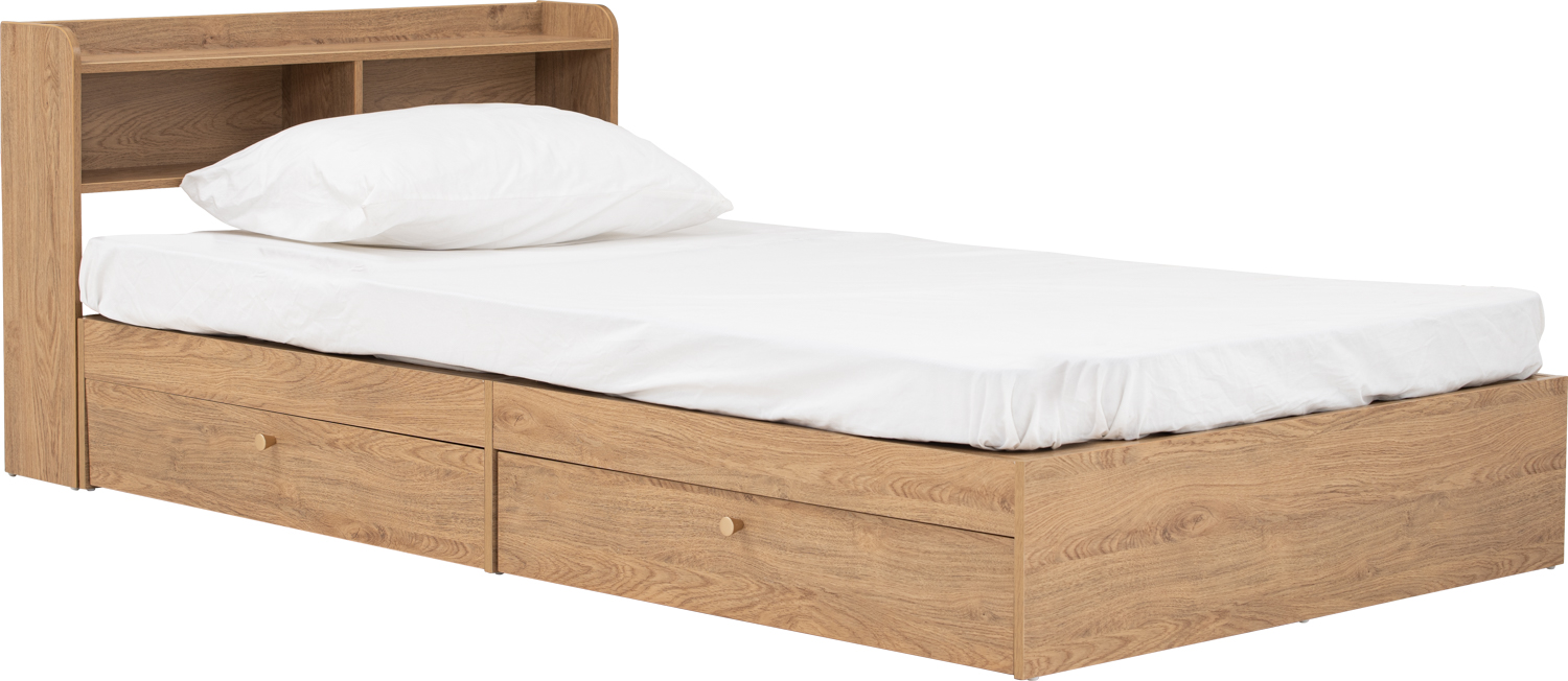 Herschel 2 Drawer Super Single Bed Natural, HV Modern Beds & Bedroom