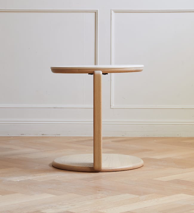 Blair Round Side Table - Oak, Sintered Stone - 8