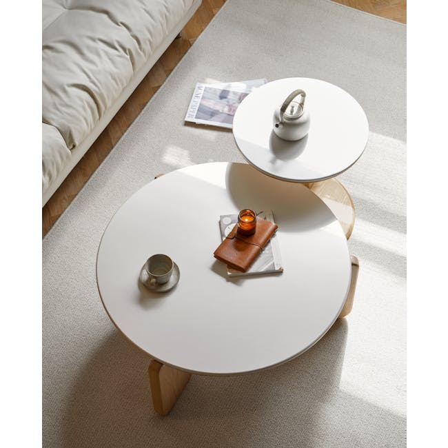 Blair Round Side Table - Oak (Sintered Stone) - 13