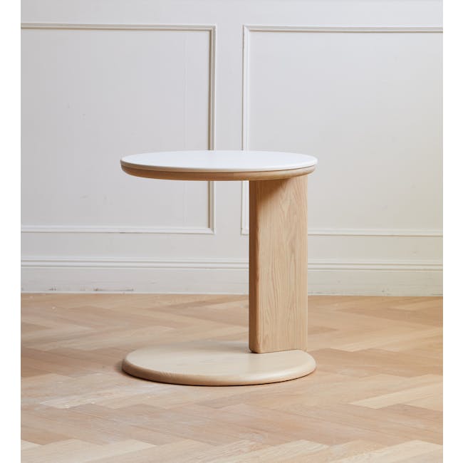 Blair Round Side Table - Oak (Sintered Stone) - 5