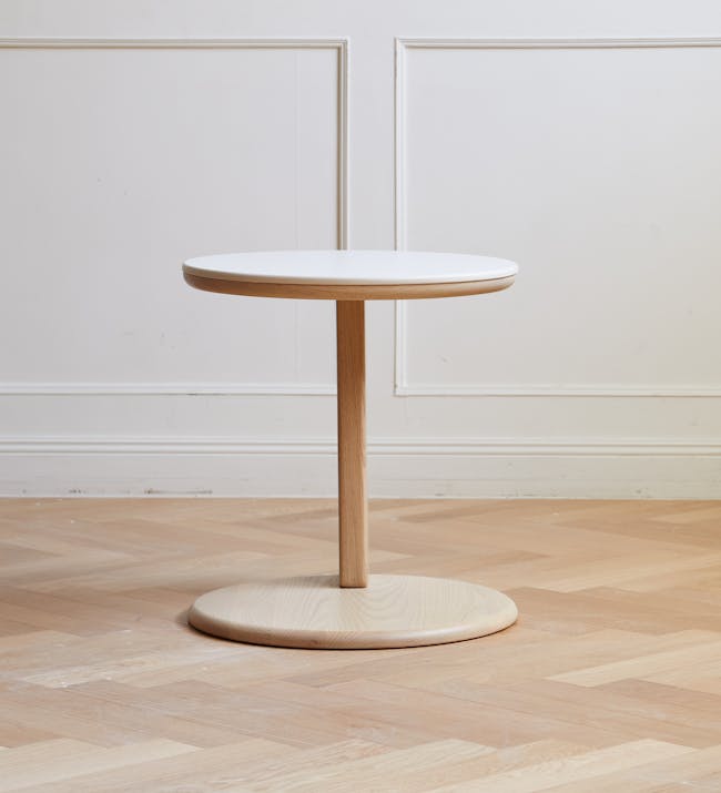 Blair Round Side Table - Oak, Sintered Stone - 4