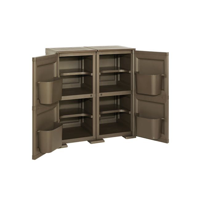 Omnimodus 8 Shelves Shoe Cabinet - Wood Brown - 1