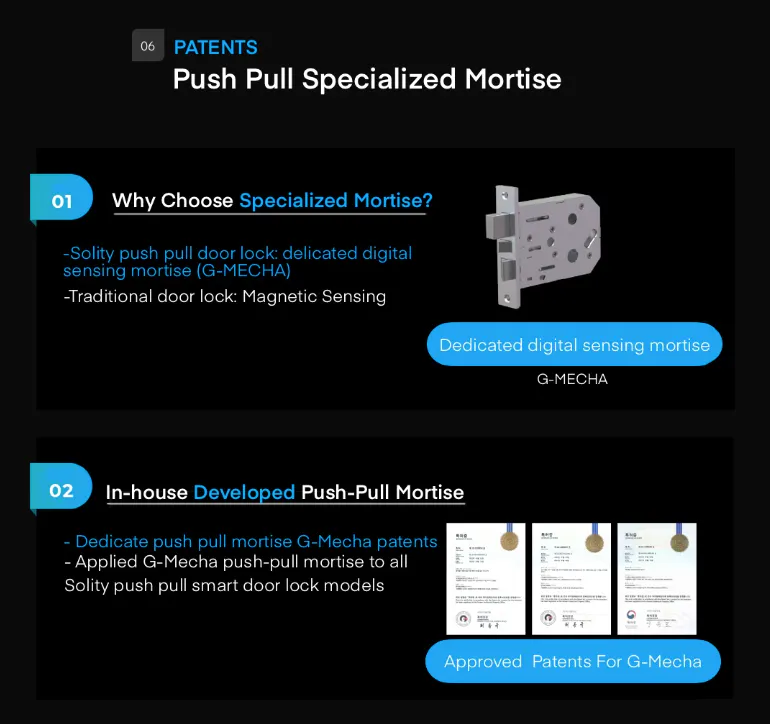 Solity Push Pull Door Lock GP-6000BKF - Black - 17 - Push pull specialized mortise, Solity push pull door lock, dedicated