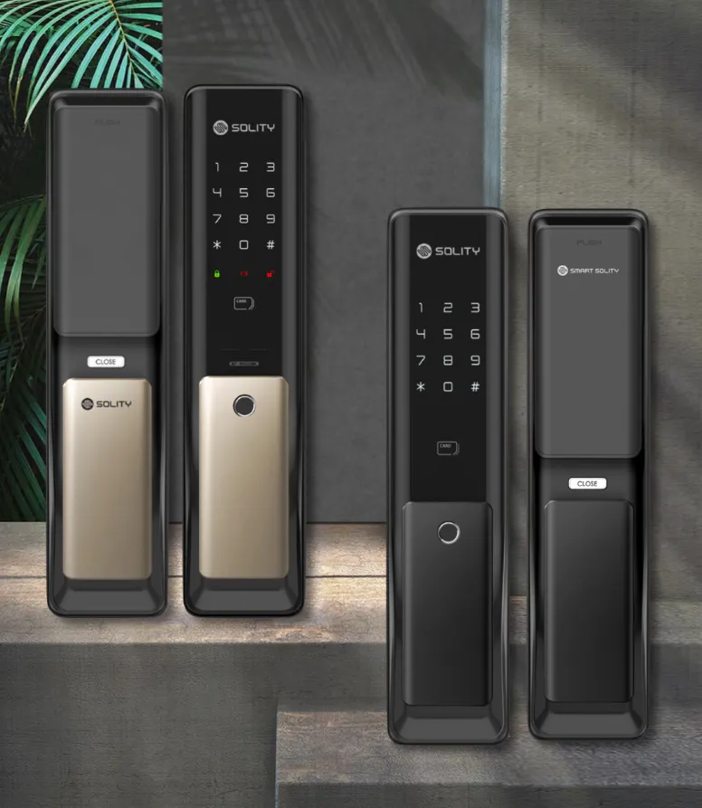 Solity Push Pull Door Lock GP-6000BKF - Black - 18 - Smart lock, SOLITY, keypad, digital keypad, push button, security