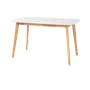 Allison Dining Table 1.2m in Natural, White 4 Linnett Chairs in White and Grey - 1