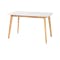 Allison Dining Table 1.2m in Natural, White 4 Linnett Chairs in White and Grey - 1