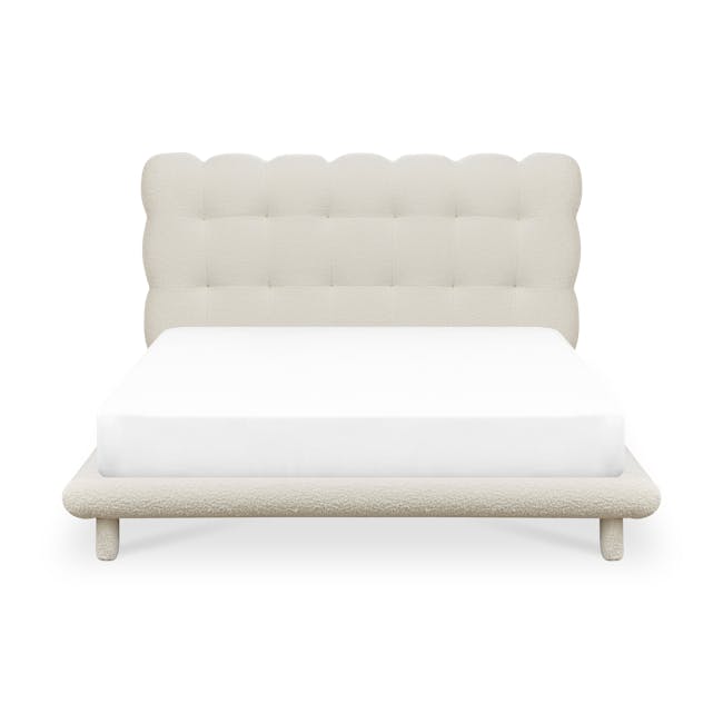 Alexa Queen Bed - White Boucle - 0