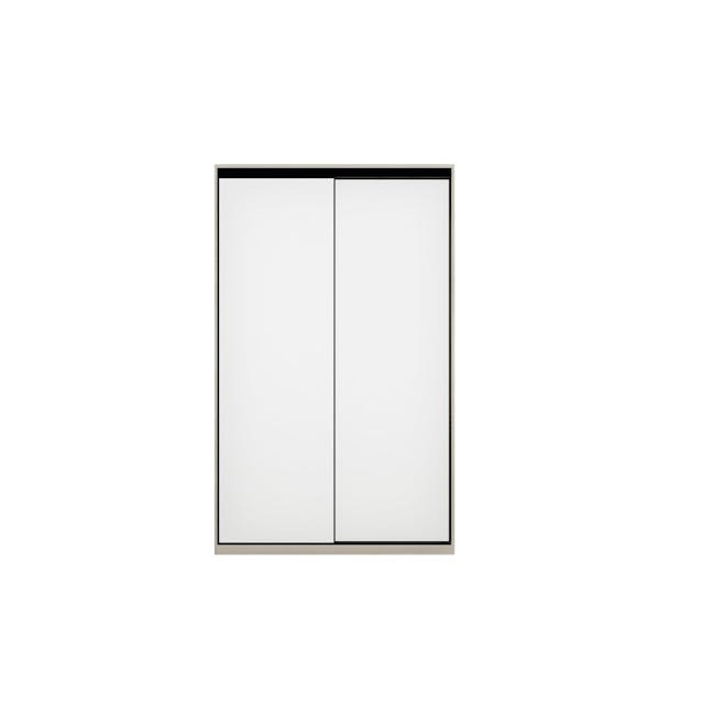 Lorren Sliding Door Wardrobe 1 - Matte White, White Oak - 6
