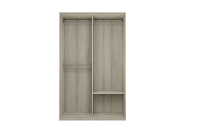 Lorren Sliding Door Wardrobe 1 - Matte White, White Oak - 8