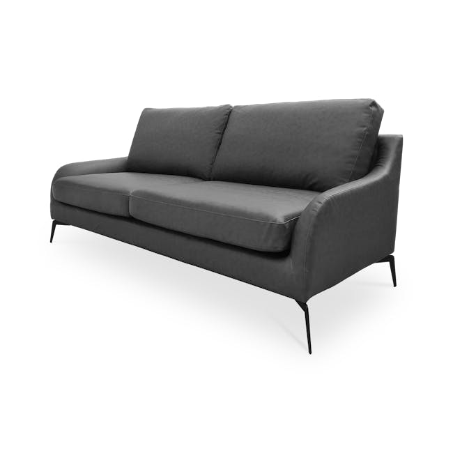 Wellington 3 Seater Sofa - Smokey Grey (Faux Leather) - 1