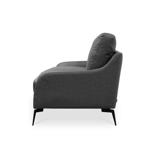 Wellington 3 Seater Sofa - Smokey Grey (Faux Leather) - 2