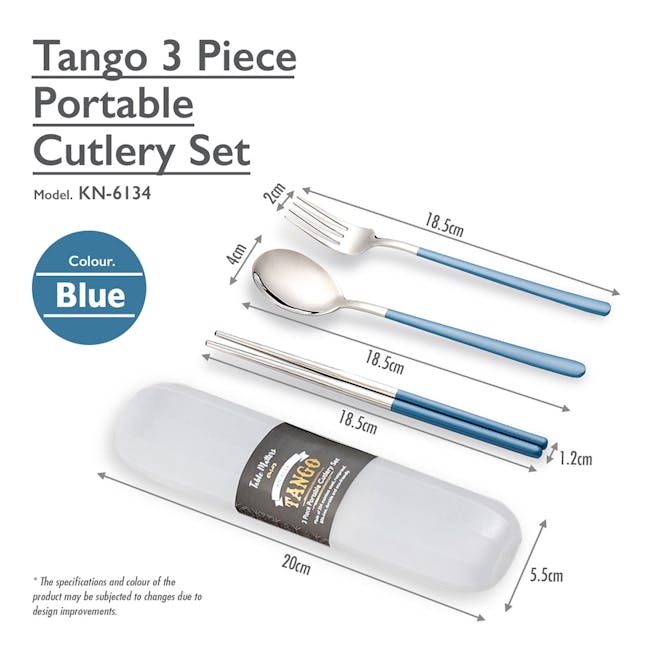 Table Matters Tango 3pc Portable Cutlery Set - Blue - 5