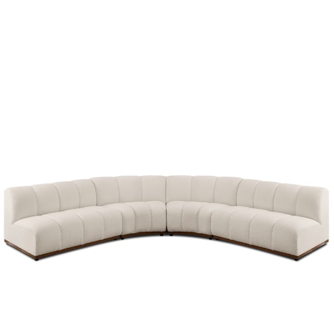 Cosmo L-Shaped Sectional Sofa - White Boucle (Spill Resistant) - 0