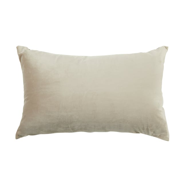 Alyssa Velvet Lumbar Cushion Cover - Taupe - 0