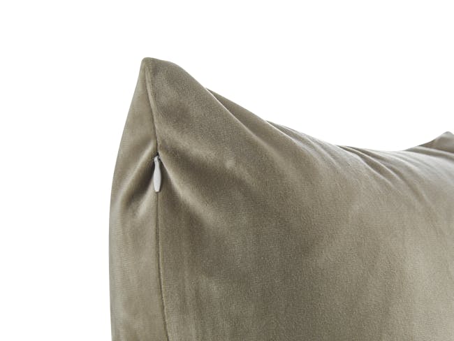 Alyssa Velvet Lumbar Cushion - Taupe - 2