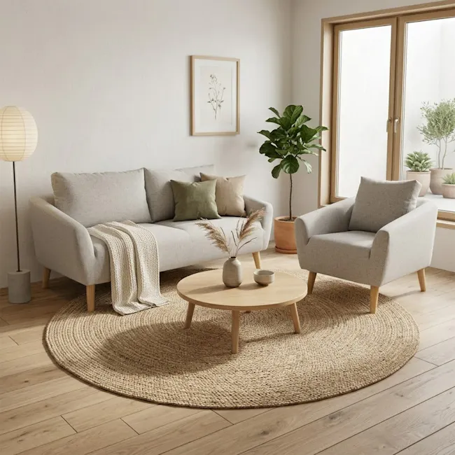 Hana 3 Seater Sofa with Hana 2 Seater Sofa - Sand - 5