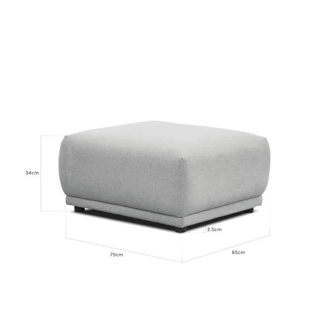 Milan 3 Seater Sofa with Ottoman - Ivory (Fabric) - 30