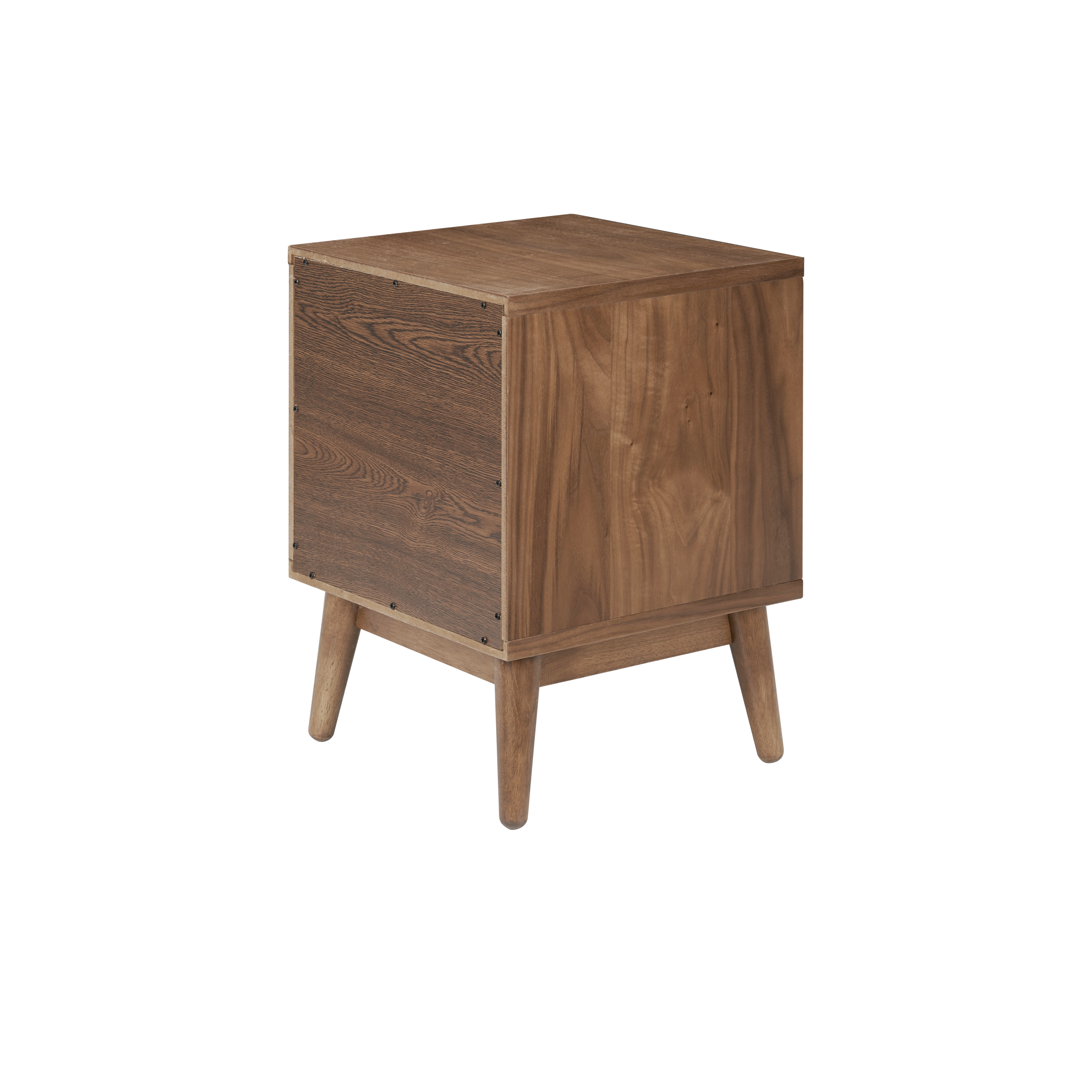 walnut side table with drawer