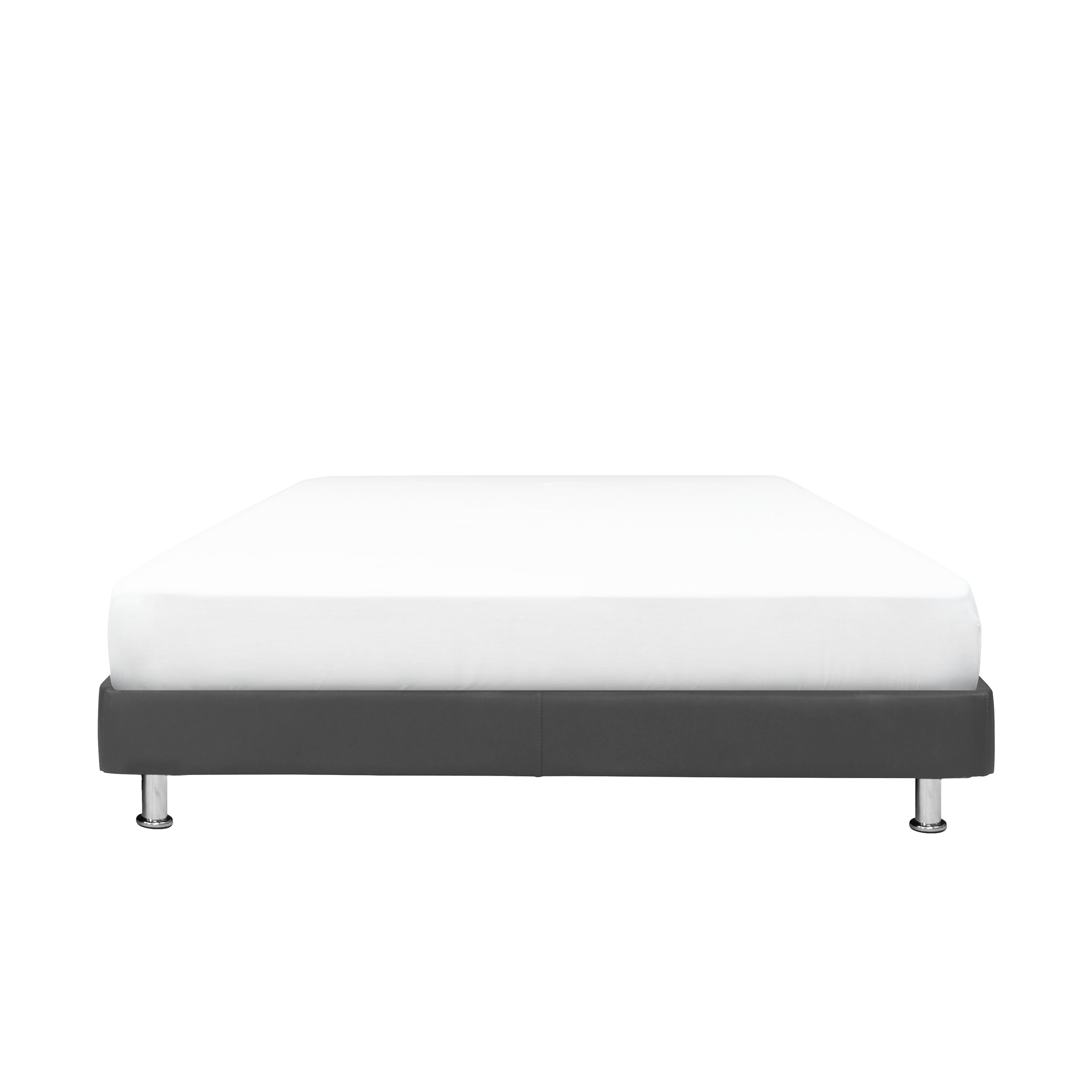ESSENTIALS Queen Divan Bed - Grey (Faux Leather)