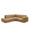 Milan 3 Seater Corner Extended Sofa - Tan (Faux Leather) - 0