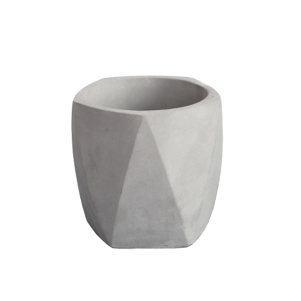 Diamond Concrete Pot with Drainage Hole - Large