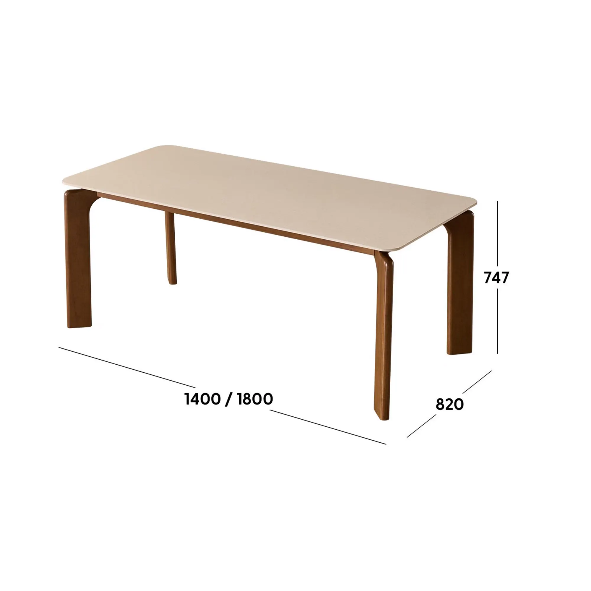 Ardin Dining Table 1.8m - Walnut (Ceramic) - 34