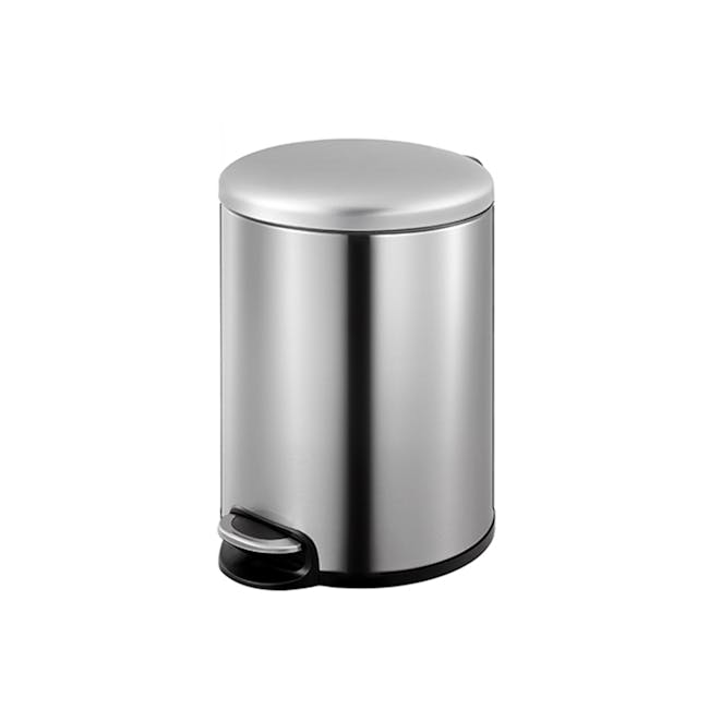 EKO Maggey Round Stainless Steel Step Bin With Soft Closing Lid (2 Sizes) - 0